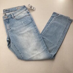 Mavi‎ Alexa Jeans Womens 27 Light Wash Mid Rise Skinny Ankle Distressed *Sample*
